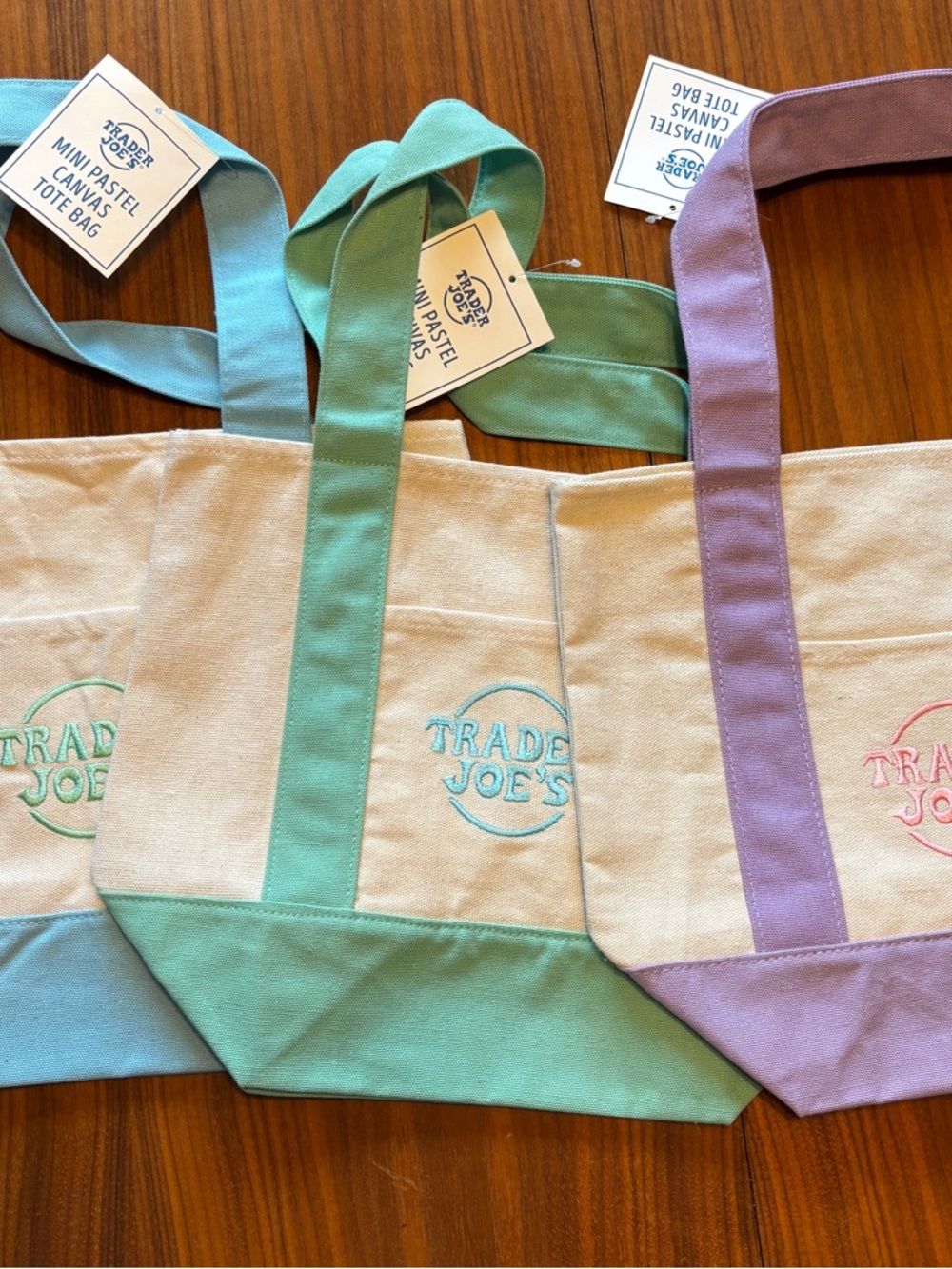 Trader Joe’s Mini Tote Bundle Three Pastel Bags